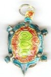 1 35x21mm Turquoise Cloisonné Turtle Pendant